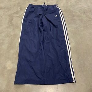 Adidas Men Navy Blue Track Pants Athletic Side Stripe Drawstring Waist XL